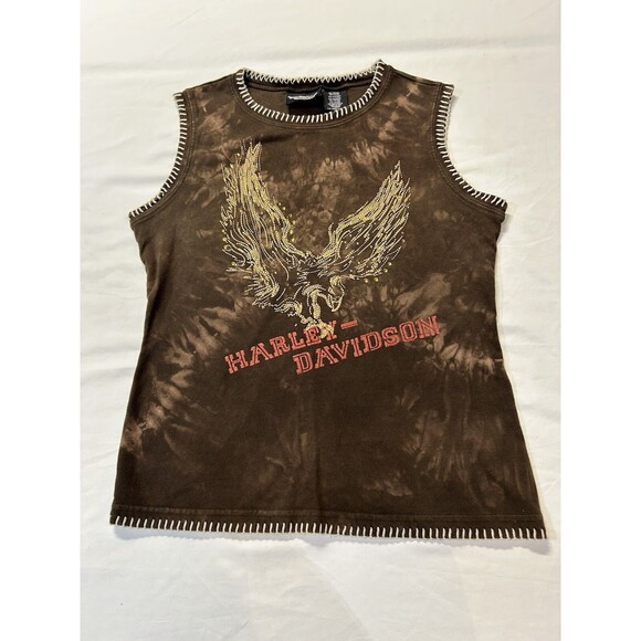 Harley Davidson Women's Rhinestone Tank Top Size Large H3 - Picture 6 of 7